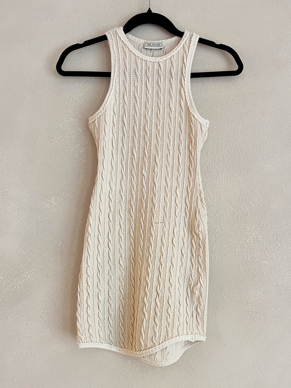 Dylanlex Cream Cable Knit Tank Dress